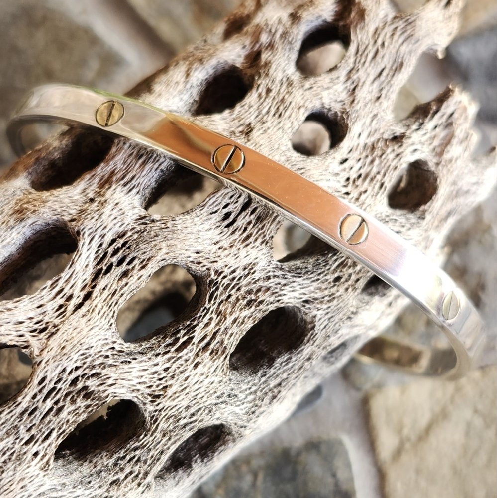 Sterling Silver Solid. 925 Cuff Bracelet - image 3